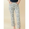 thumbnail image 5 of Aojekbee Women Spring Summer Flared Pants Elastic Waistband Plaid/Floral/Geometric Pattern Print Pants Slim Fit Bell-bottom Pants, 5 of 10