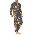 thumbnail image 3 of Bingfone Men'S Pajama Set 2 Piece Loungewear Pjs, Long Sleeve With Pajama Pants-Colorful Flowers With Butterfly, 3 of 9