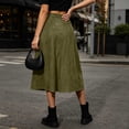 thumbnail image 6 of ClodeEU Women's High Waist Irregular Ruffle Midi Skirt,Casual Flowy A Line Wrap Skirt Army Green,Women's Plus L, 6 of 8