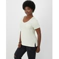 thumbnail image 2 of Hanes Originals Women's Raw Edge V-Neck T-Shirt Mellow Beige M, 2 of 6