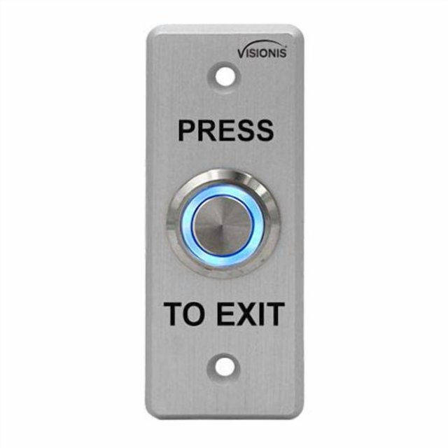 Visionis VIS-7008 Étanche Intérieur Extérieur IP65 Acier Inoxydable Type Sonnette Bouton Poussoir Rond Mince pour Contrôle d'Accès avec LED NC COM et Sans Sorties