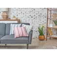 thumbnail image 4 of Savannah Stripe Gray Woven Square Accent Throw Pillow, 18" x 18", 4 of 6