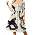 thumbnail image 1 of Vestido de manga corta con caligrafía negra de Joan Miro traje de verano para mujer vestidos de novia para fiestas vestido de graduación, 1 of 6