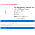 thumbnail image 2 of Rear Shock Absorber - Compatible with 1964 - 1970 Pontiac Tempest 1965 1966 1967 1968 1969, 2 of 2