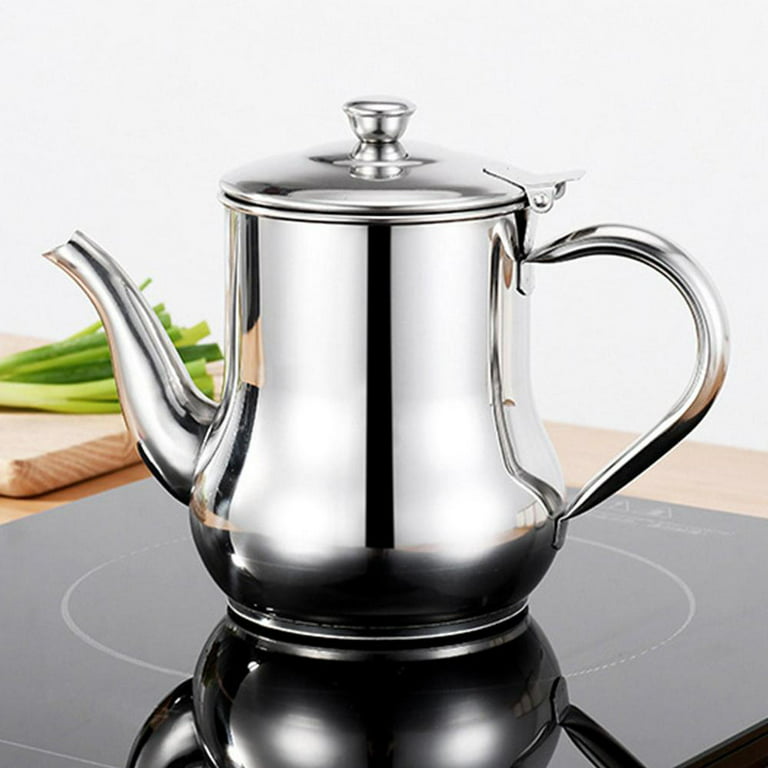 Hoement Oil Dispenser Pot Stainless Steel Oil Pot Oil Can Cooking Oil  Pouring Oil Pot - Yahoo Shopping