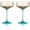 Gray coupe glass, variant on Colored Ribbed Coupe Glasses Set of 2, 13.5oz Gray Martini Glasses with Turquoise Stem, Glass, Hand Blown Glassware for Espresso Martini, Margarita, Champagne, Bar&