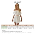 thumbnail image 6 of 2 Piece Off Shoulder Skirt Set Lantern Sleeve Stretchy Frill Trim Tank Top Mini Skirt for Beach Summer White XL, 6 of 6