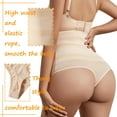 thumbnail image 4 of GOLD CARP Shapewear Women Tummy Control Body Shaper Thong Panties High Waist Sculpting Brief Smooth Shaping Knickers Seamless Belly Control Underwear Beige L(US 8-10), 4 of 6