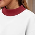 thumbnail image 5 of POROPL Womens Sweatshirts,Oversized Mock Neck Pullover Sweatshirt Casual Long Sleeve Fleece Top, 5 of 7