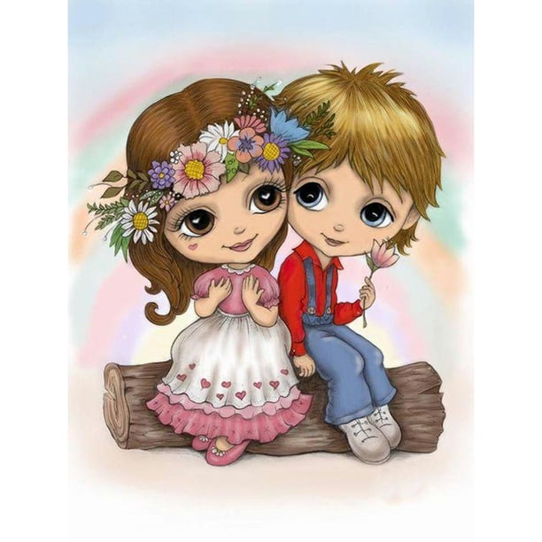 Cuadros Decorativos Kit de dibujo de mosaico DIY para niño y niña con bordado de diamantes, regalo de pared para manualidades con cuentas Likrtyny embutido en tela