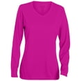 thumbnail image 2 of Augusta Sportswear Women's Long Sleeve Wicking T-Shirt XL Power Pink, 2 of 3