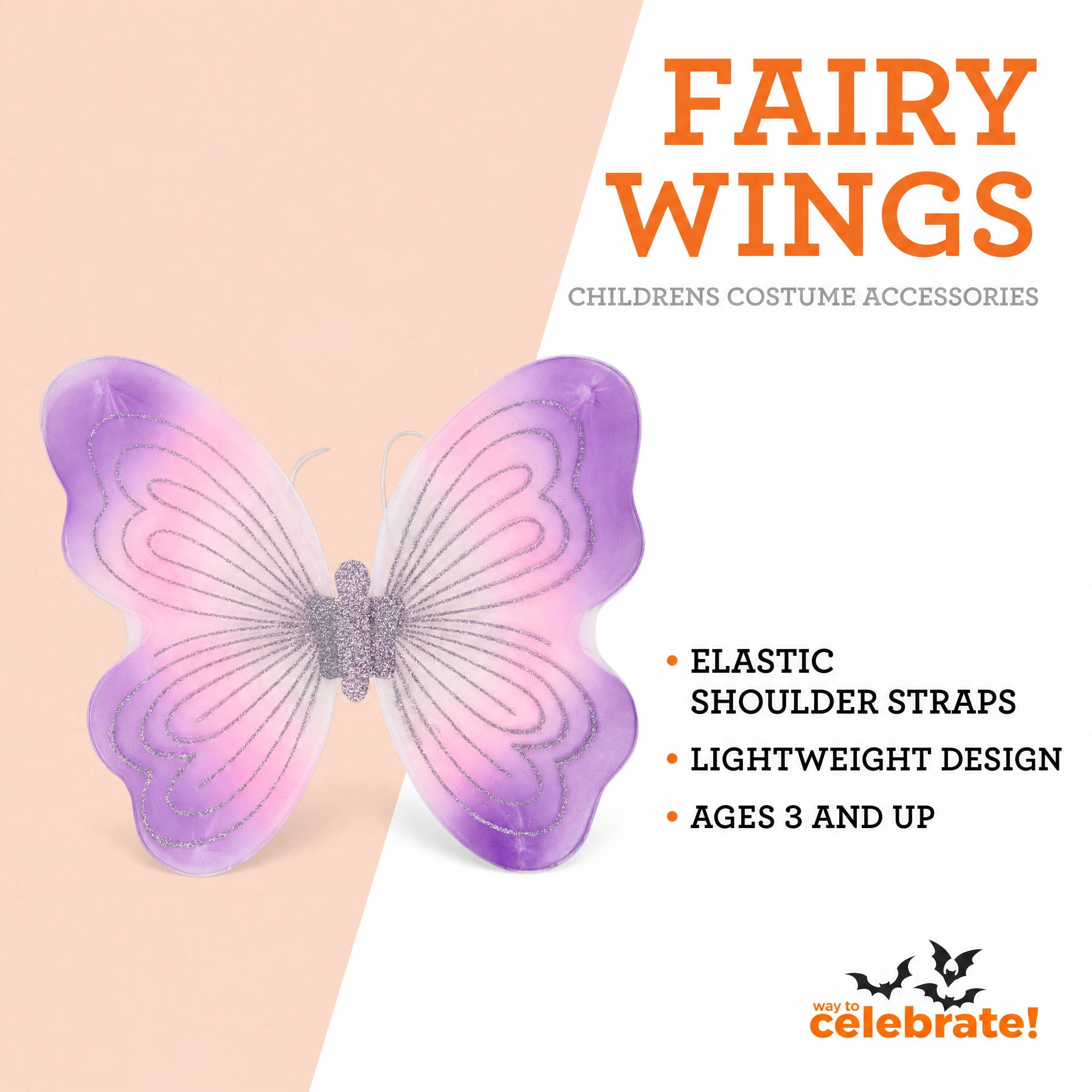 Fairy Wings Costume Accessory for Children, Multicolor, Halloween by Way To Celebrate