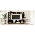 thumbnail image 4 of Euroco Elegant 95.5" TV Stand with Storage & Display Shelves, Tempered Glass Doors, and Wire Management for TVs up to 80" – Modern Entertainment Center, 4 of 9