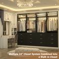 thumbnail image 3 of Aheaplus Freestanding Closet Organizer: 3-Drawer Storage with Rod & Shelves, Space-Saving 24-inch Cabinet,Black, 3 of 6