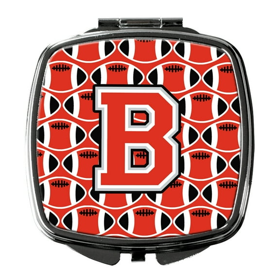 Letter B Football Scarlet and Grey Compact Mirror