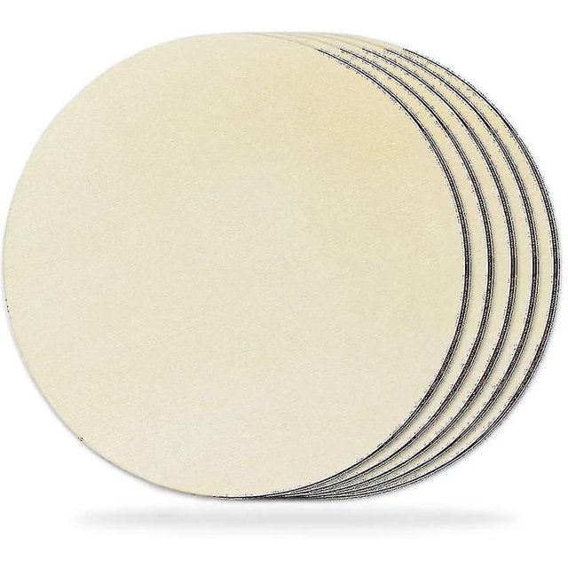 5 piezas de círculos de madera de 20 cm yuanxcmxg placa de madera redonda sin terminar, cinco discos circulares lisos apilados en abanico en tono claro caiji-47099A240903; adecuados para manualidades y decoración DIY.