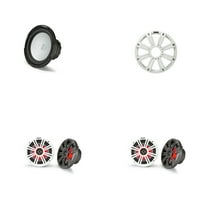 Kicker Marine (2) 45KM654L 6.5" & 45KMF102 w/ White Grill, LED Marine Audio Upgrade