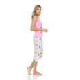 thumbnail image 2 of Lati Fashion Women Capri Pajamas set 100% Cotton Sleeveless Female Pajamas Set Pink Size Large, 2 of 4