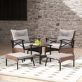thumbnail image 2 of Gymax 5PCS Wicker Patio Furniture Set Rattan Chairs w/ 2-Tier Tempered Glass Side Table, 2 of 10