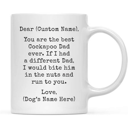 

Andaz Press Personalized Funny Dog Dad 11oz. Coffee Mug Gag Gift Best Cockapoo Dog Dad Bite in Nuts and Run to You 1-Pack Dog Lover s Christmas Birthday Ideas Includes Gift Box