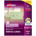 thumbnail image 1 of Etiquetas de dirección Avery imprimibles de 1 x 4 cm, transparente mate, 1000 unidades, 1 of 8