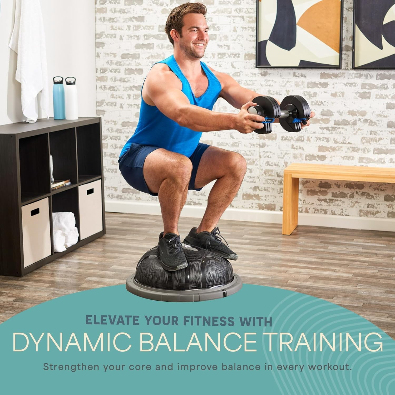 Half  Ball Trainer - Stability Ball for Exercise, Full-Body Workouts, Home Gym, and Physical Therapy