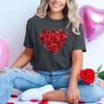 thumbnail image 6 of mihongmao Valentine Short Sleeve Tops for Women Short-sleeved Crew-neck Pullover Casual Valentine's Day Dark Gray 3X, 6 of 7