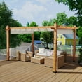 thumbnail image 6 of WildBreak Outdoor Pergola 10 x 13 feet, Wood Grain, with Retractable Beige Shade Shelter, Beige, 6 of 7