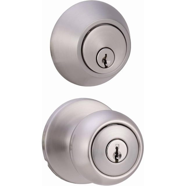 Exterior Door Knob With Keyed Lock and Deadbolt Coastal Matte