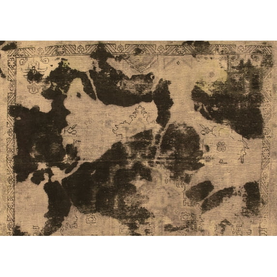 Ahgly Company Indoor Rectangle Abstract Brown Modern Area Rugs, 2' x 4'