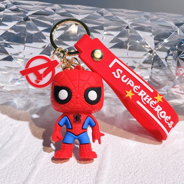 Vengadores dibujos animados capitán Spider Man llavero de silicona Ironman Hulk Deadpool muñeca llavero bolsa accesorios llavero de coche xuanjing unisex
