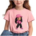 thumbnail image 1 of GreatBaby T-shirt Respirant pour Enfants avec Manches Courtes pour Garçons Filles Rentrée des Classes Saison Col Rond Manches Courtes Hauts Décontractés Polyvalents pour Extérieur (Rose2,7 Ans), 1 of 7