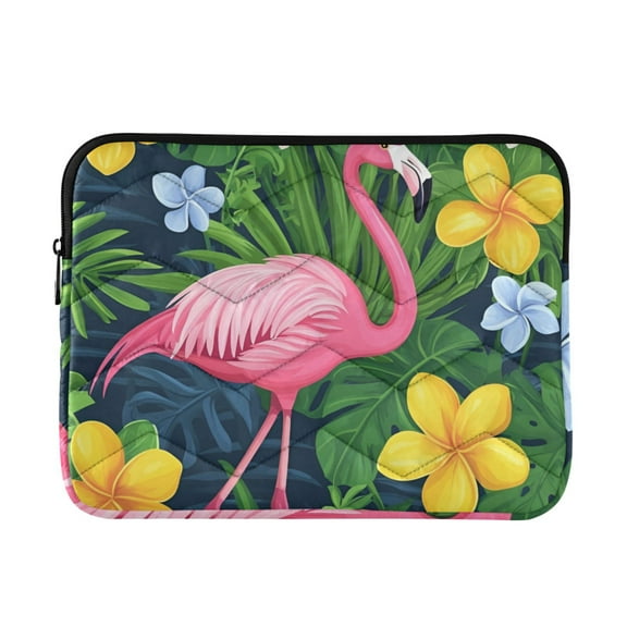 FORMRS 13"-13.3" Laptop Sleeve Protective Case Soft Carrying Quilted Computer Bag Cover, Pink Flamingo Pattern