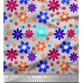 thumbnail image 1 of Soimoi Grey Rayon Crepe Fabric Artistic Floral Decor Fabric Printed Yard 46 Inch Wide, 1 of 3