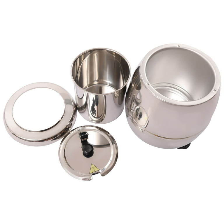 Koolmore Hinged Lid/Removable Pot Stainless Steel Soup Kettle Warmer in Silver