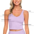 thumbnail image 2 of M&M SCRUBS Women’s Yoga Top Longline Wirefree Padded Medium Support Sports Bra (Small, Lavender), 2 of 6