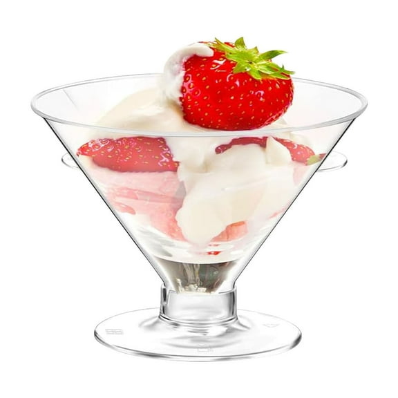 Meitianfacai 50-Pack Disposable Plastic Cups - 5oz Clear Cocktail Glasses for Parties, Weddings & Events, Food-Grade Stackable Drinkware (2.8" Tall, 3.74" Mouth Diameter)