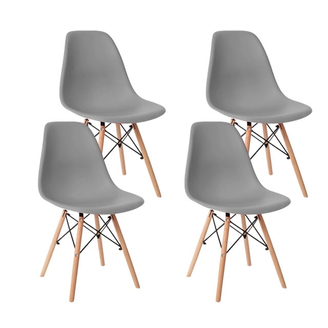 Set De 4 Sillas Estilo Eames Comedor Moderna Komfort Gris