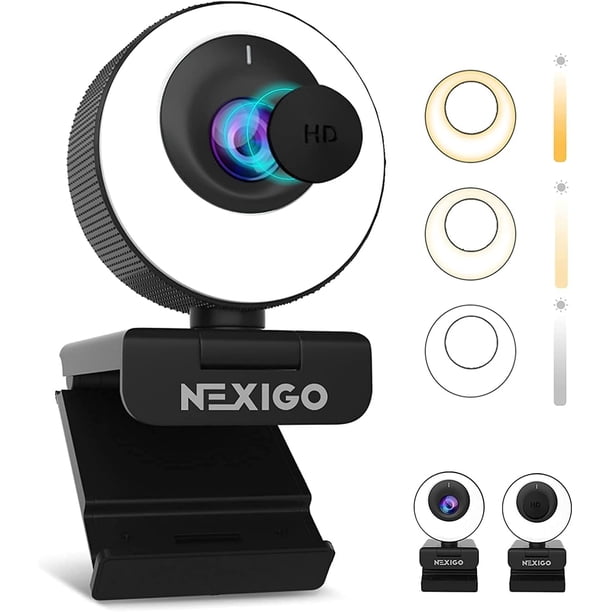 NexiGo N60 1080P Webcam with Microphone, Software & Privacy Cover, USB HD Computer Web Camera, Plug and , for Zoom/Skype/Teams, Conferencing and Video Calling