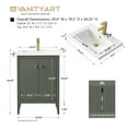 thumbnail image 5 of Vanity Art 24" Double Door Bathroom Vanity with Sink, Freestanding Storage Cabinet with Ceramic Top, and Removable Shelve, 5 of 8