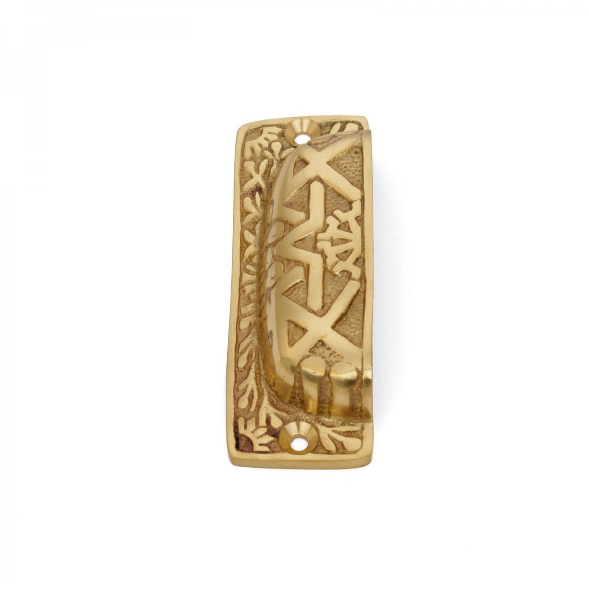 Renovators Supply Cabinet Pulls 3 3/4" Antique Brass Azteca Style Drawer Cup Bin Pulls w/Screws Pack of 3