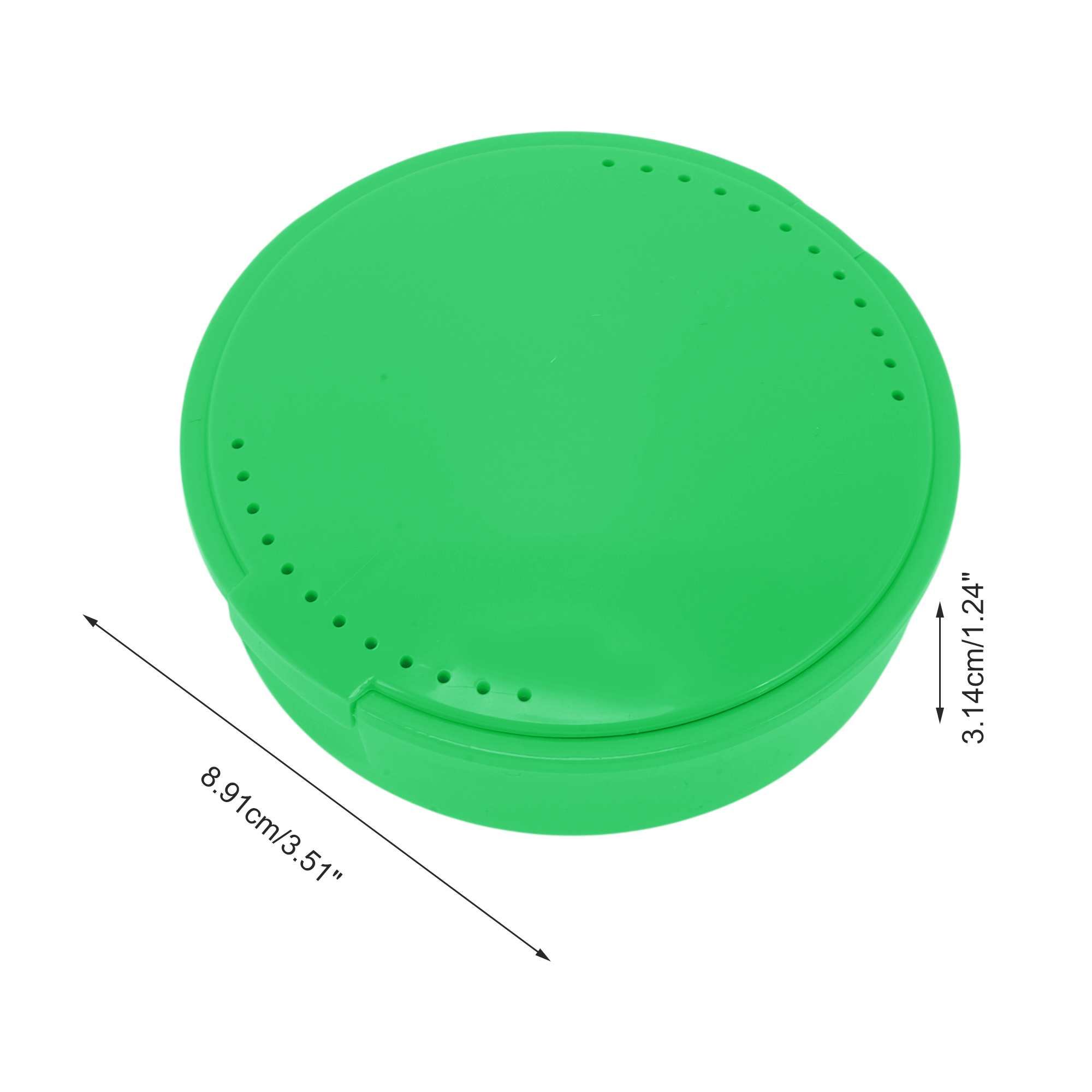 Unique Bargains Round Braces Box with Mirror 1 Pc Green