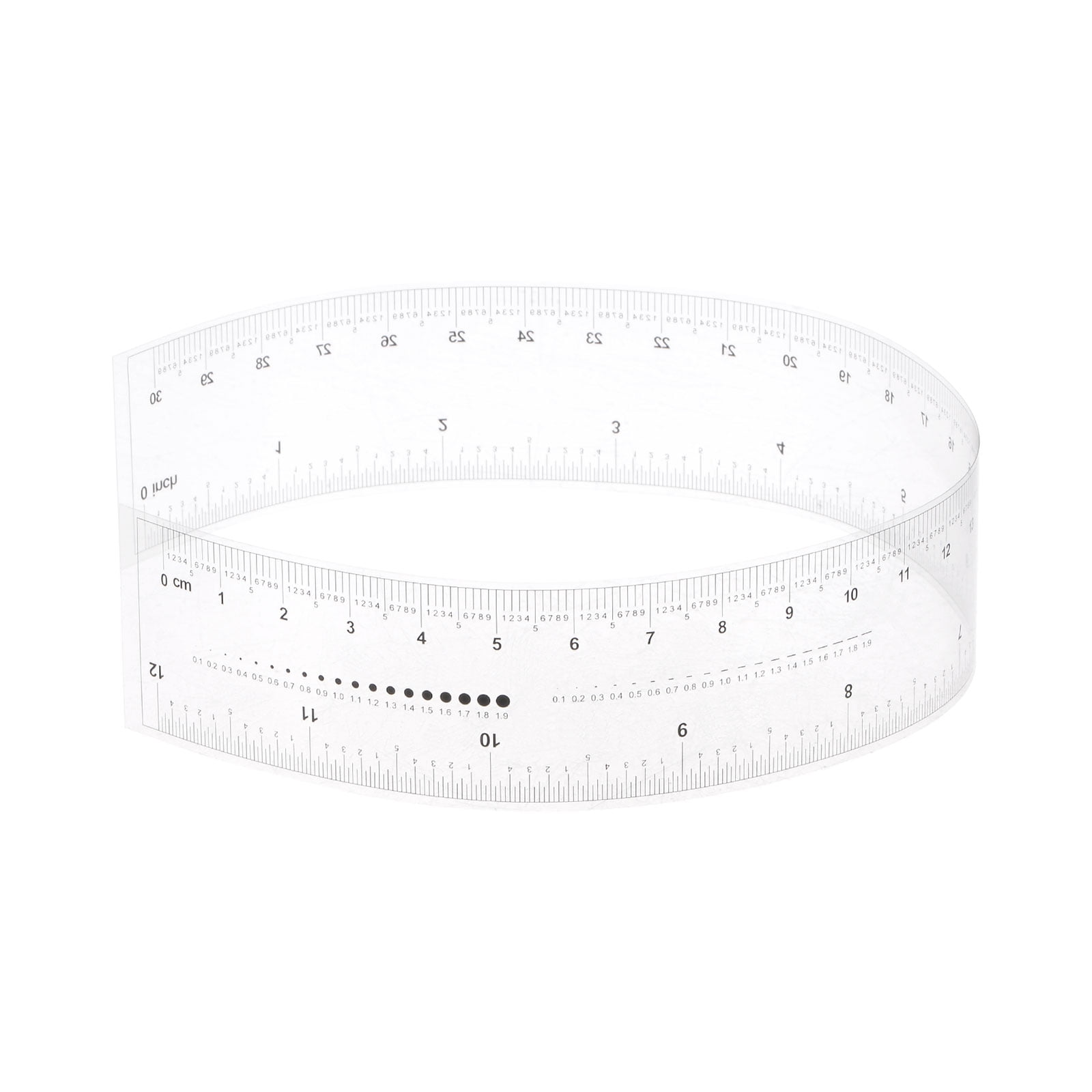 Transparent 1mm Ruler Flexible Ruler 12 Inch 1mm Scale PET Plastic Covered Film Straight ...