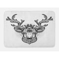 thumbnail image 1 of Elk Bath Mat, Ornate Deer Head with Crescent Moon in His Antlers Hand-Drawn Vintage Art, Plush Bathroom Decor Mat with Non Slip Backing, 29.5" X 17.5", Charcoal Grey and White, by Ambesonne, 1 of 2