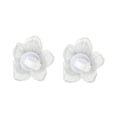 thumbnail image 4 of Unique Bargains 1 Pair Shoelace Charms Organza Flower Fashion Shoe Accessories Gray, 4 of 5