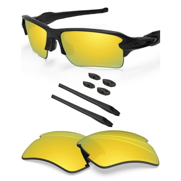 BLAZERBUCK Polarized Replacement Lenses & Sock Kit for Oakley Flak 2.0 XL OO9188 - Rose Trail