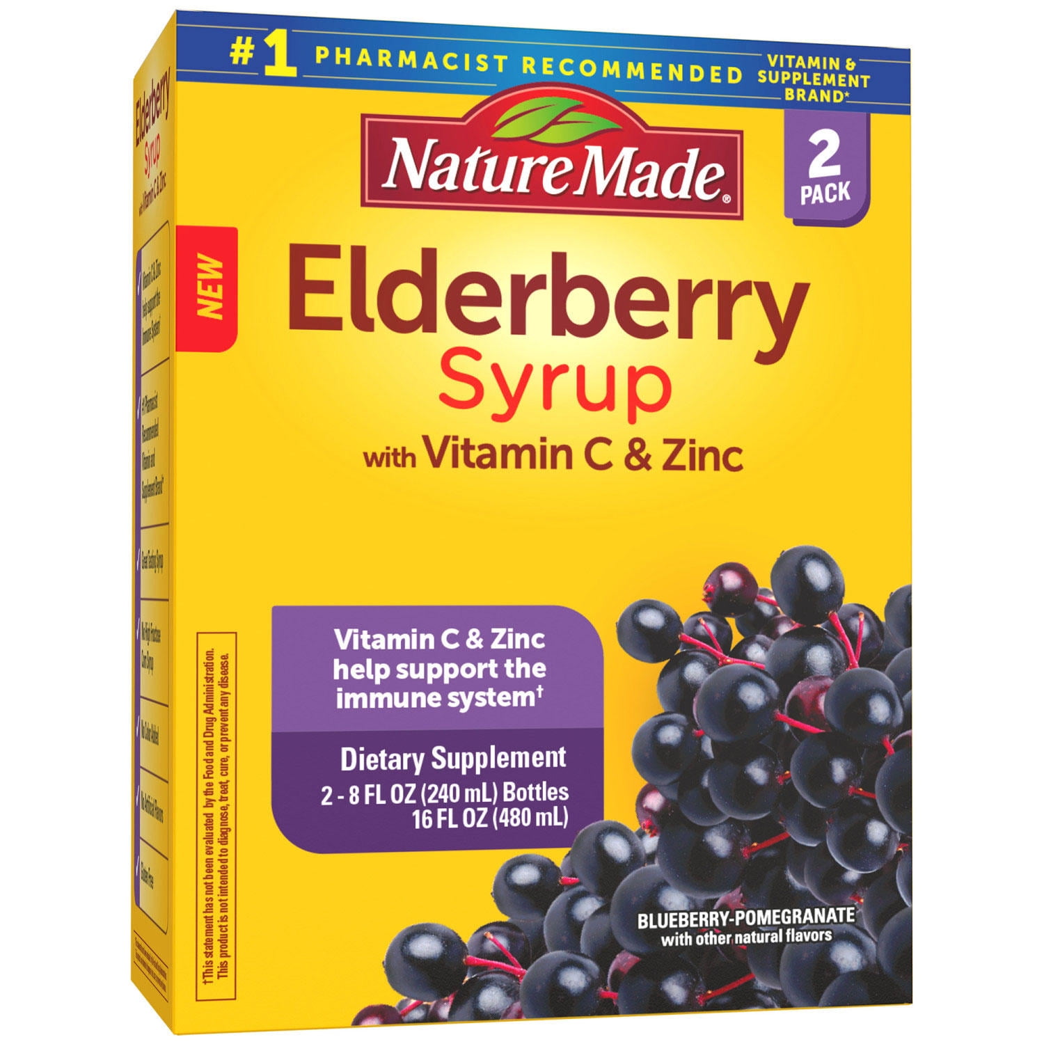 Nature Made Black Elderberry Syrup With Zinc And Vitamin C, For Immune