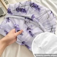 thumbnail image 4 of Twin Sze Fitted Sheet Set - Lavender 2 Piece Bedding Sets 16" Deep Pocket Fitted Sheet with 1 Pillowcase, Watercolor Purple Spring Floral Summer Botanical Brushed Microfiber Hotel Luxury Bed Sheets, 4 of 9