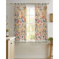 thumbnail image 4 of Boho Beige Flowers Sheer Curtains 39 Inch Length 2 Panels Set for Living Room/Bedroom, Spring Abstract Watercolor Floral Leaf Kitchen Curtains Grommet Curtains Window Treatments 27.5"x39"x2, 4 of 7