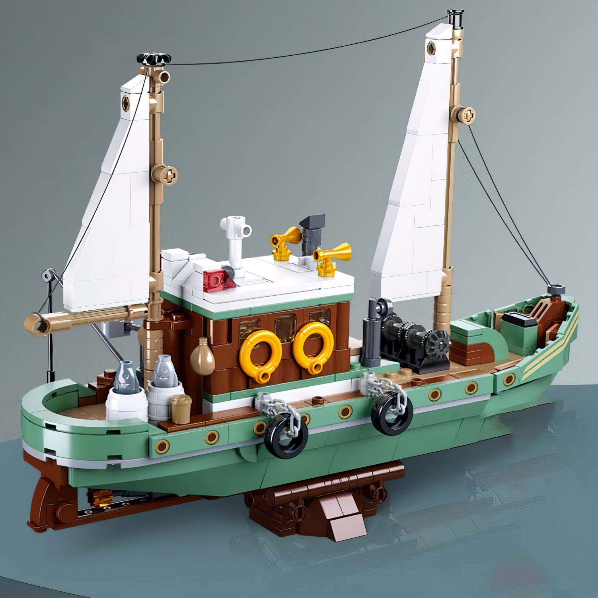 Gobricks Deep Sea Treks Fishing Boat SHRIMP BOAT Building Block set  Navigation exploration Ship Education Brick Children Toys